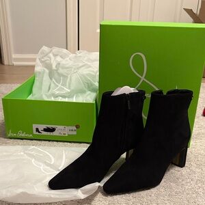 Sam Edelman Black Suede Saige Ankle Booties Boots 7.5 NWT